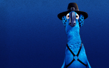 обоя рио, мультфильмы, rio, попугай, синий