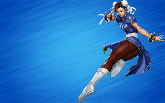 Обои картинки фото street, fighter, видео, игры, chun, li, синий, уличный, боец