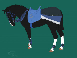 Картинка рисованные животные лошади фон лошадь