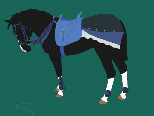 Обои картинки фото рисованные, животные, лошади, фон, лошадь