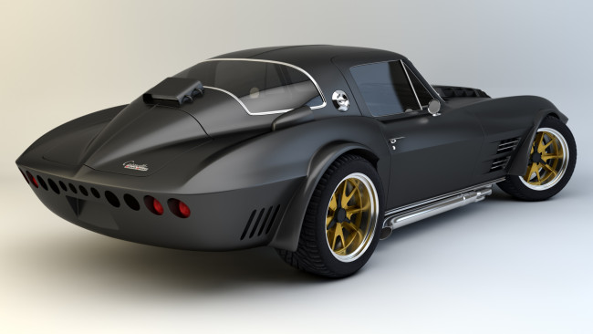Обои картинки фото автомобили, 3д, 1964, corvette