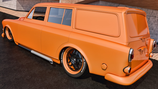 Обои картинки фото автомобили, 3д, volvo, 1961