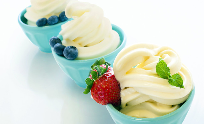 Обои картинки фото еда, мороженое, десерты, мята, голубика, десерт