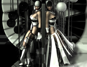 Картинка 3д+графика люди+ people девушки взгляд