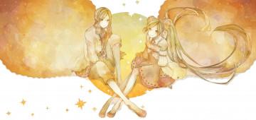 Картинка аниме vocaloid hatsune mikuo арт miku девушка парень mizutame tori