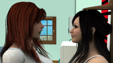 Картинка 3д+графика портрет+ portraits взгляд девушки