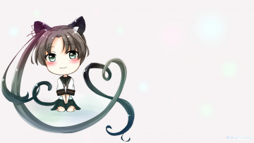Картинка аниме kantai+collection сердечко белый фон волосы чиби девочка