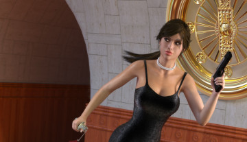 Картинка 3д+графика фантазия+ fantasy оружие взгляд девушка