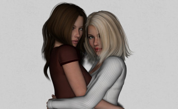 Картинка 3д+графика люди+ people взгляд девушки