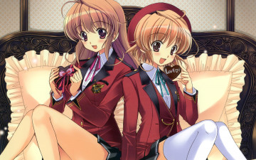 Картинка аниме fortune+arterial подушки кровать девушки