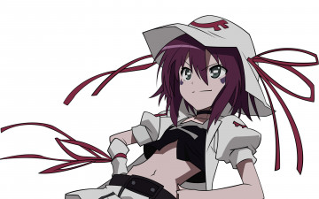 Картинка yumekui+merry аниме взгляд фон шляпа девушка татуировка merry+nightmare ленты