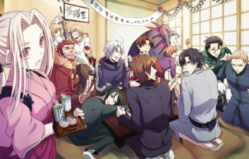 Картинка аниме fate zero персонажи арт стол мужчины девушки
