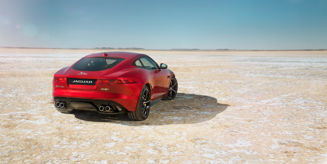 Обои картинки фото автомобили, jaguar, r, coupе, красный, f-type, 2014г, awd