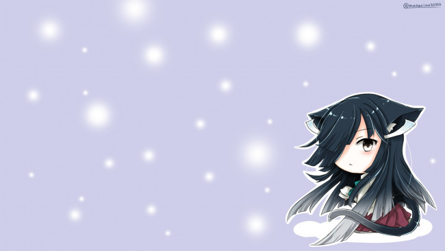 Обои картинки фото аниме, kantai collection, чибик, сиреневый, пятна, фон