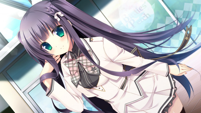 Обои картинки фото аниме, kimi no tonari de koishiteru, костюм, взгляд, брюнетка, девушка