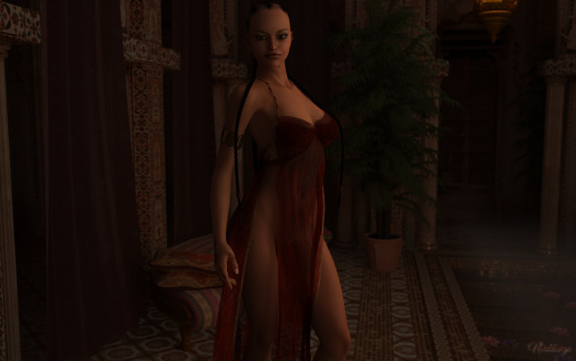 Обои картинки фото 3д графика, люди , people, девушка, взгляд, фон, улыбка