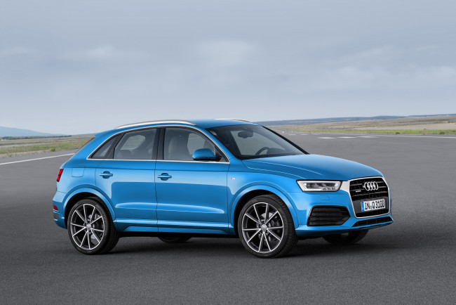 Обои картинки фото автомобили, audi, 2-0, s, line, q3, синий, 2015г, quattro, tdi