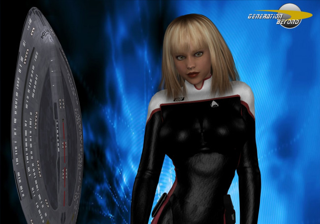 Обои картинки фото 3д графика, фантазия , fantasy, космический, корабль, вселенная, девушка, фон, взгляд