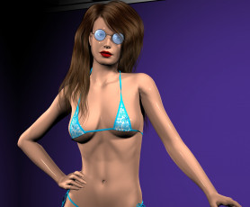 Картинка 3д+графика люди+ people девушка взгляд фон