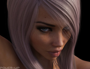 Картинка 3д+графика портрет+ portraits фон взгляд девушка