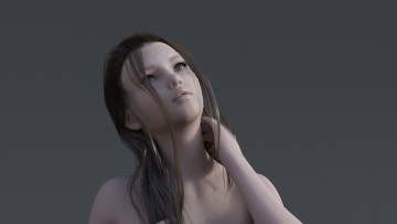 Картинка 3д+графика портрет+ portraits взгляд девушка фон