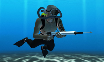 Картинка fatal+diving 3д+графика фантазия+ fantasy мужчина взгляд фон