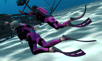 Картинка fatal+diving 3д+графика фантазия+ fantasy девушки взгляд фон