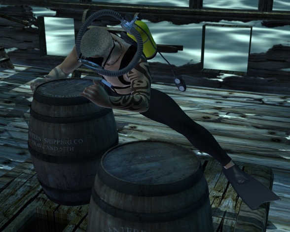 Обои картинки фото fatal diving, 3д графика, фантазия , fantasy, мужчина, взгляд, фон