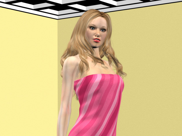 Обои картинки фото 3д графика, люди , people, девушка, фон, взгляд