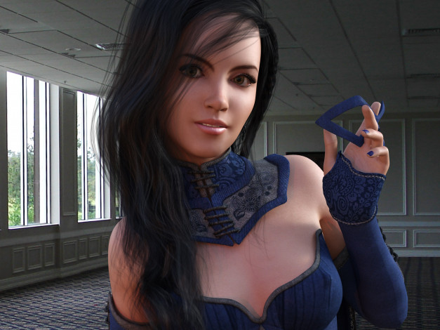 Обои картинки фото 3д графика, люди , people, фон, взгляд, девушка