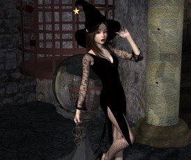 Картинка 3д+графика праздники+ holidays девушка взгляд фон