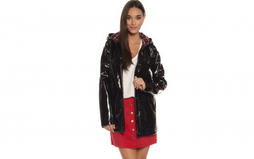 Картинка девушки -unsort+ брюнетки темноволосые шатенка модель плащ юбка улыбка