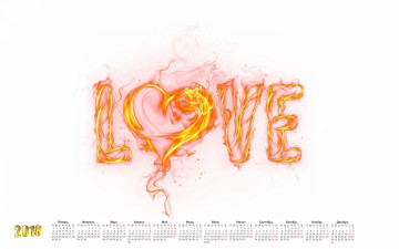 Картинка календари 3д-графика абстракция сердце 2018