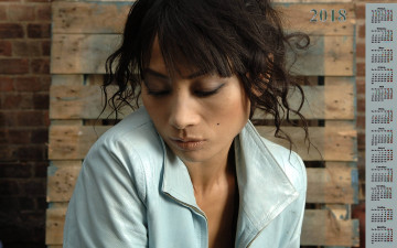 обоя ling bai, календари, знаменитости, 2018, женщина, актриса