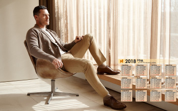 Картинка lyuk+evans календари знаменитости 2018 мужчина актер профиль кресло занавес