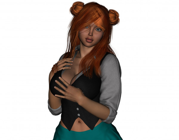 Обои картинки фото 3д графика, люди , people, девушка, взгляд, фон