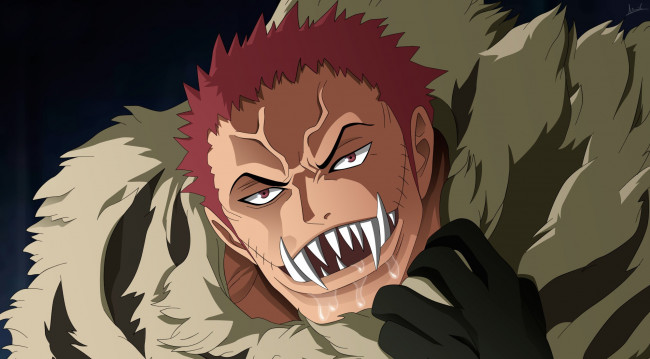 Обои картинки фото аниме, one piece, luffy, vs, katakuri