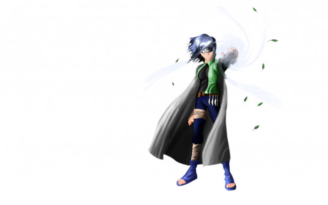 Обои картинки фото аниме, naruto, листья, шиноби, плащ