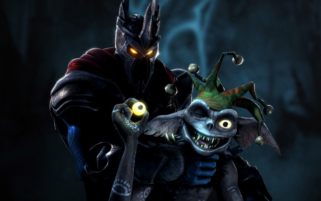 Обои картинки фото фэнтези, нежить, гоблин, шут, колпак, глаз, король, демон