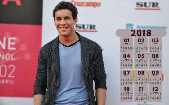 Обои картинки фото mario kasas, календари, знаменитости, 2018, парень, актер