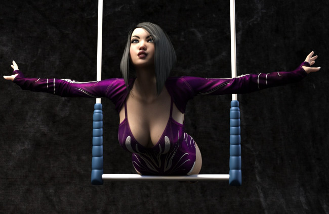 Обои картинки фото 3д графика, спорт , sport, девушка, взгляд, фон