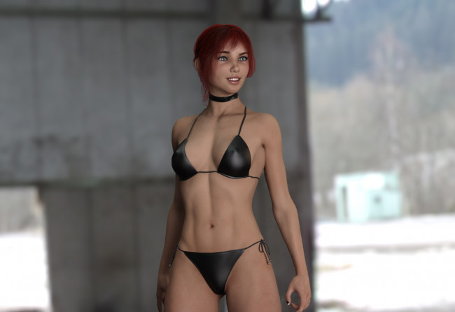 Обои картинки фото 3д графика, люди , people, девушка, взгляд, фон