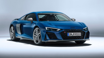 Картинка 2019+audi+r8+v10 автомобили audi купе 2019 v10 r8 ауди синий