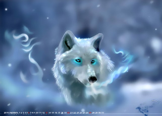 обоя календари, рисованные,  векторная графика, морда, волк, животное, хищник, calendar, 2019