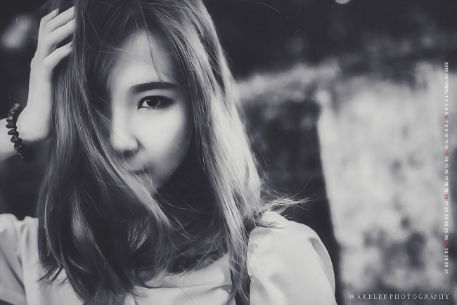 Обои картинки фото календари, компьютерный дизайн, лицо, девушка, взгляд, азиатка, 2019, женщина, calendar