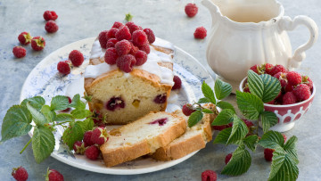 Картинка еда пироги листья пирог глазурь малина