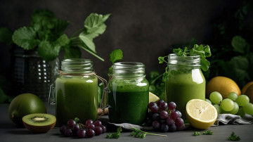 Картинка еда напитки киви виноград лимон смузи