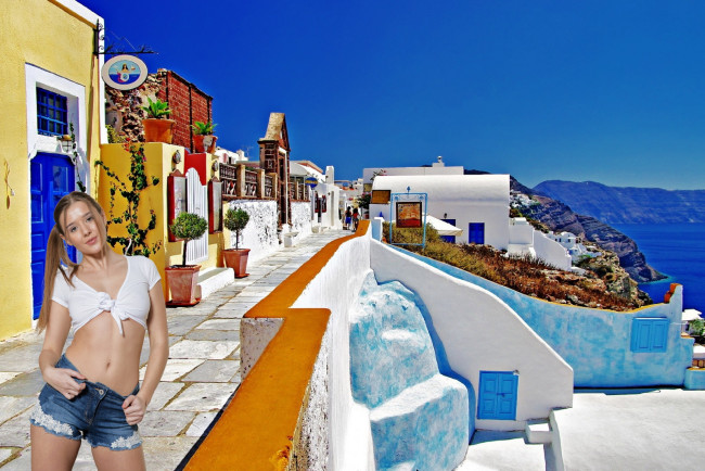 Обои картинки фото девушки, sybil a kailena , ольга волкова,  kailena,  sybil, шорты, топ