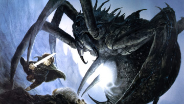 обоя фэнтези, _lord of the rings, хоббит, меч, паук