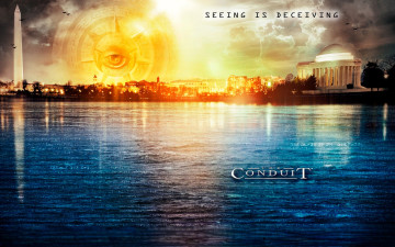 обоя видео игры, the conduit, город, дома, здания, стелла, глаз, озеро